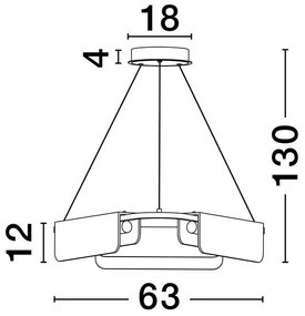 Lustra LED suspendata design modern AIDER, 63cm