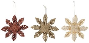 Set de 3 decorațiuni suspendate din bambus Bloomingville Hani
