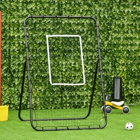 Plasa de fotbal Rebounder pliabila cu Ținta, Înaltime si Unghiuri reglabile, Metal si PE, 123x73x178.5cm, Negru HOMCOM | Aosom Romania