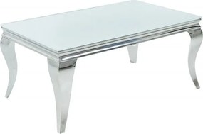 Masuta eleganta Modern Barock 100cm, alb/ argintiu