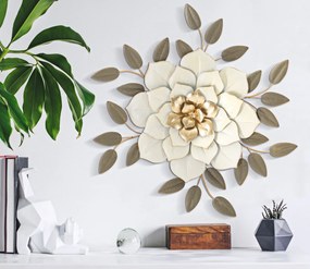 Decoratiune de perete Petal, Fier, Multicolor, 62x61x5 cm