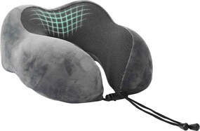 vidaXL Perna de gât pentru călătorie Ajustabil Gri 27 x 26 x 14 cm