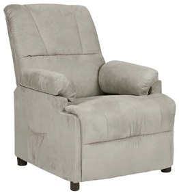 3073832 vidaXL Fotoliu rabatabil electric gri deschis piele întoarsă ecologică