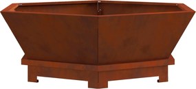 vidaXL Cuptor de foc Maro 75 x 75 x 28 cm Oțel rezistent de intemperii