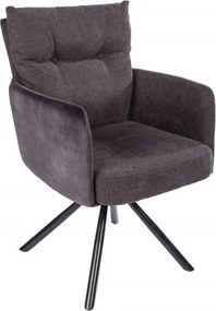 Set 2 scaune pivotante Big George, catifea/ tesatura antracit