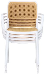 Scaun de sufragerie RAVIN (alb + Bej). 1091682