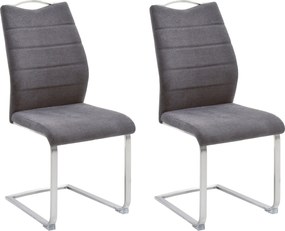 Set 2 scaune Ferrera antracit 45/57/99 cm