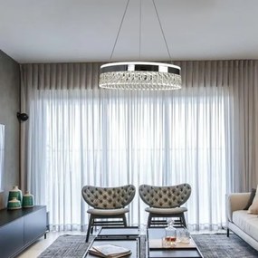 Lustră LED dimabilă pe cablu LED/90W/230V 3000-6500K crom + telecomandă