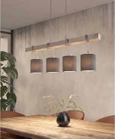 Brilagi - Lustru LED suspendat pe cablu NUBILA 4xE27/60W/230V gri/antracit