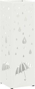 vidaXL Suport pentru umbrele Alb 15,5 x 15,5 x 49 cm Metal
