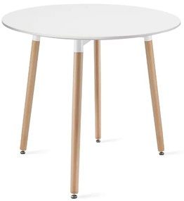 Masa de sufragerie rotunda alba KAMI 80x80 cm
