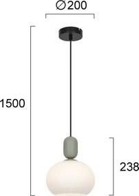 Lampă suspendată pe cablu VALISIA 1xE27/40W/230V negru/măsliniu