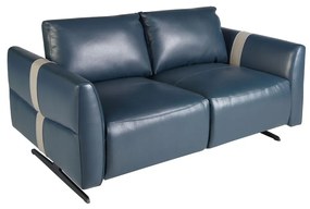 Canapea 2 locuri design LUX cu functia relax Blue Leather