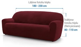 Huse super elastice HARMONIA bordo fotoliu triplu (l. 180 - 230 cm)