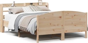 vidaXL Cadru de pat fără saltea, 140x190 cm, lemn masiv de pin