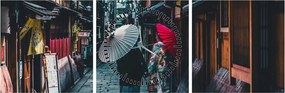 Tablou - Plimbare prin Tokio (cu ceas) (90x30 cm)