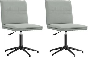 vidaXL Scaune de sufragerie, 2 buc., gri deschis, catifea