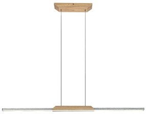 Lustra LED suspendata din metal si lemn Tamur