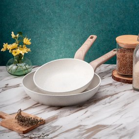 Tigaie Voltz Nice OV54419E26, 26x5.2 cm, Finisaj marmura, Inductie, Cream melange