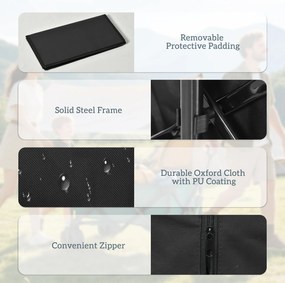 Outsunny Carucior plaja pliabil cu roti fata pivotante 360° si maner telescopic 108x55x55 cm negru | Aosom Romania