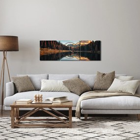 Tablou - Alpi, Italia, Dolomiți, Lago Antorno (cu ceas) (90x30 cm)