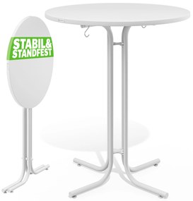 Deuba Masa de bar pliabila Ø80 cm - alba