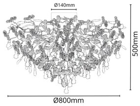 Lustră de cristal aplicată 12xG9/40W/230V crom
