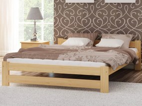 Pat din lemn Inter 120x200 PIN nevopsit cu somieră