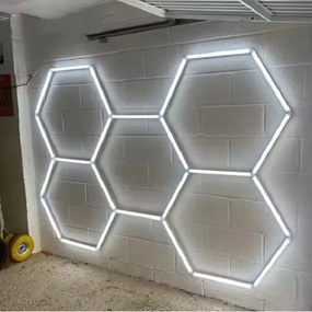Panou LED HoneyComb, 5 Hexagoane, Lumină Rece 6500K, 192W