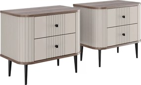 Set noptiere Vesper 56 cm - cașmir / nuc / picioare negre