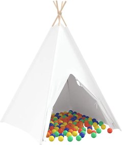 vidaXL Cort Teepee Alb 120 x 120 x 150 cm Țesătură și Plastic