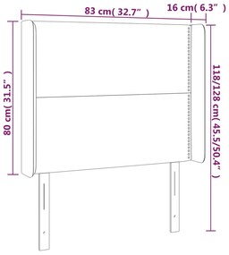 Tablie de pat cu LED, albastru, 83x16x118 128 cm, textil 1, Albastru, 83 x 16 x 118 128 cm