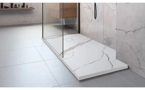 Rea Bazalt Carrara White cadita de dus dreptunghiulara x100 cm alb-bej REA-K7000