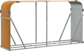 vidaXL Suport de bușteni, aspect de lemn, 180x45x100 cm, oțel galvanizat