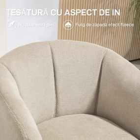 HOMCOM Fotoliu Pivotant la 360°, Fotoliu din Material Textil pentru Living și Birou, 58,5x59x78,5 cm, Gri Deschis | Aosom Romania