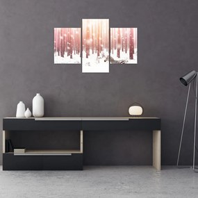 Tablou - Zebra în pădurea înzăpezită (90x60 cm)