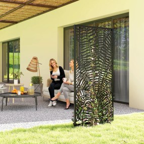 Outsunny Divizor de spațiu 65 x 130 cm, paravan independent sau suspendat, panou din metal, Negru | Aosom Romania