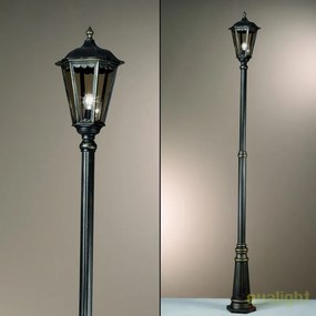 Stalp iluminat exterior stil clasic IP43 H195 Puchberg AL 11K/82506 schwarz-gold/rauch OR