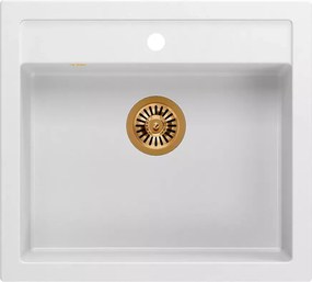 Chiuveta compozit incastrata Quadron Unique Bill 110 alb - cupru 60x54 cm