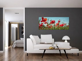 Tablou - Pe câmpul cu maci (120x50 cm)