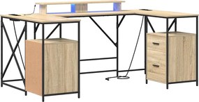 vidaXL Birou cu sertar Stejar Sonoma 182 x 101 x 87,5 cm Lemn compozit