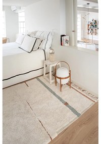 Covor albastru/crem lavabil/țesut manual din bumbac 140x200 cm Lanes Vintage Blue – Lorena Canals