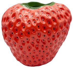 Vaza Strawberry, Rosu, 18cm, Ceramica