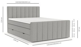 Pat boxspring bej cu spațiu de depozitare 200x200 cm Ruby – Maison de Rêve