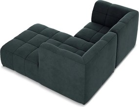 Colțar albastru cu tapițerie din catifea (cu colț pe partea dreaptă/cu șezlong) Aloha – Makamii