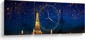 Tablou - Lampioane norocului, Bangkok (cu ceas) (90x30 cm)
