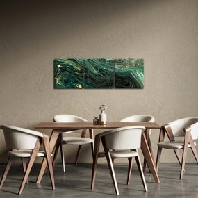 Tablou - Marmură verde (cu ceas) (90x30 cm)