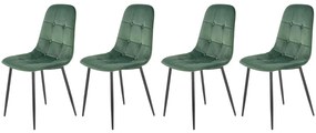 Set 4 scaune K417 velvet verde