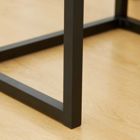 HOMCOM Masa de consolă în design industrial, masă laterală, bufet, 1 dulap, Maro + Negru | Aosom Romania