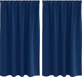 vidaXL Perdele Opaque cu Inel 2 pcs Albastru închis 140 x 140 cm